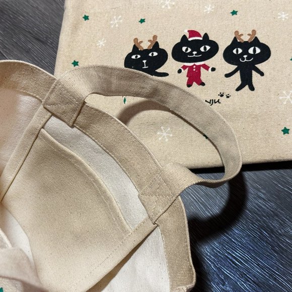 Christmas Kitten Cat Tote Bag ❘ Travel Bag ❘ Causal Bag ❘ Festival Bag ❘ Animal - Picture 5 of 5